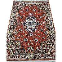 قالیچه زر نیم ساروق(جیریا) اعلا 50 رج نقش شاه عباسی  حاشیه دومتن