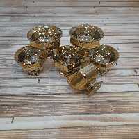 بستنی ودسرخوری و.....پایه دار دفرمه طلایی  6عددی