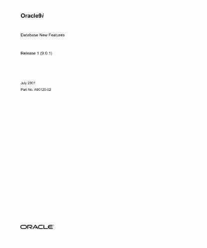 خرید و دانلود نسخه کامل کتاب Oracle 9i Database New Features (Part No A90120-02) (Release 9 0 1)