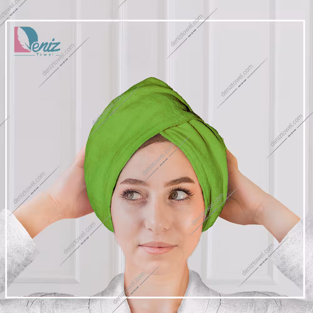 حوله سر طرح ساده مدل کلاه پیچ رنگ سبز
