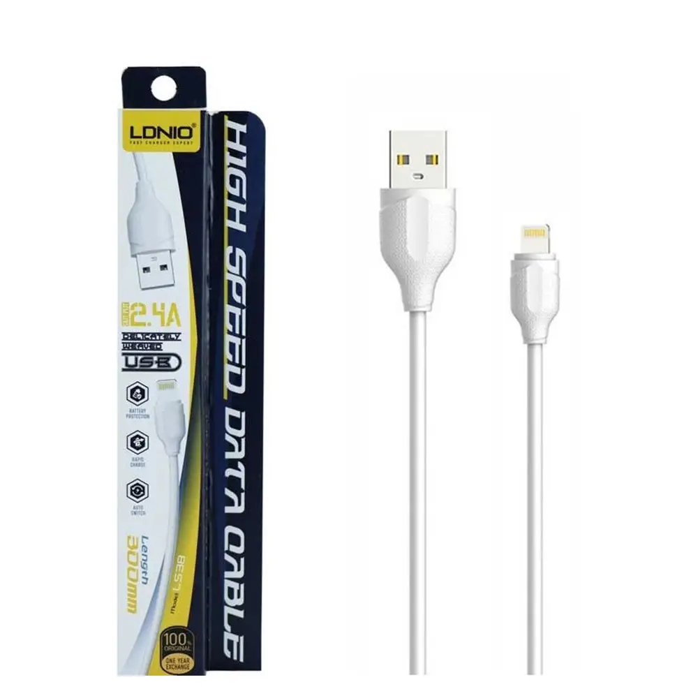 کابل شارژ LDNIO اورجینال 2.4 آمپر لایتنینگ