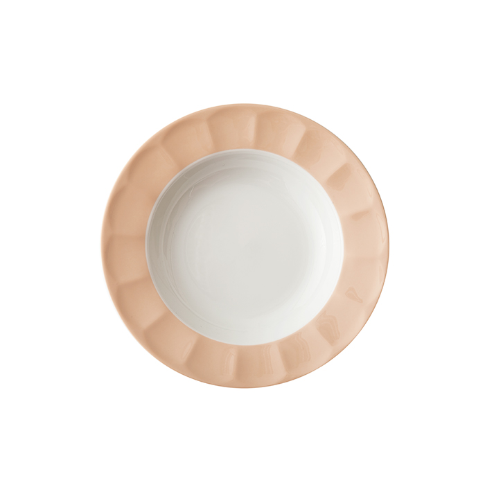 بشقاب گود 22 سانتیمتری خورش خوری پاستل گلبهی