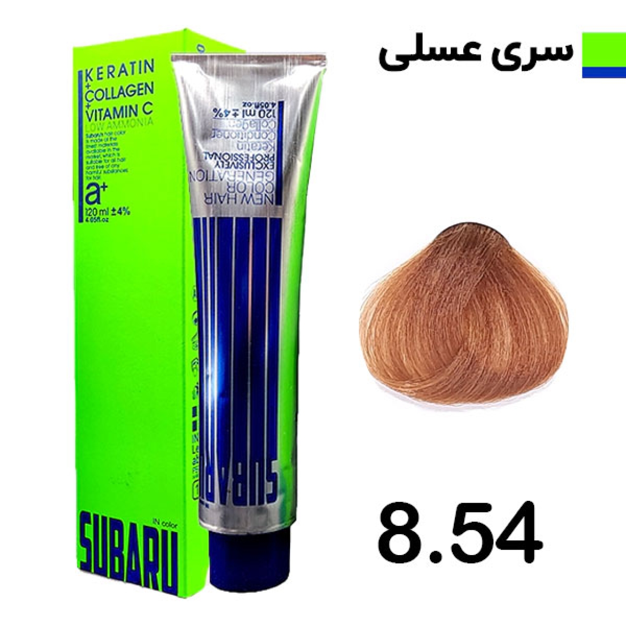 رنگ مو سوبارو شماره 8.54 رنگ عسلی روشن حجم 120 میلی لیتر
