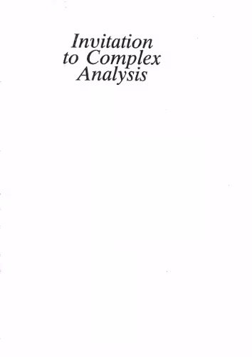 خرید و دانلود نسخه کامل کتاب Invitation to Complex Analysis