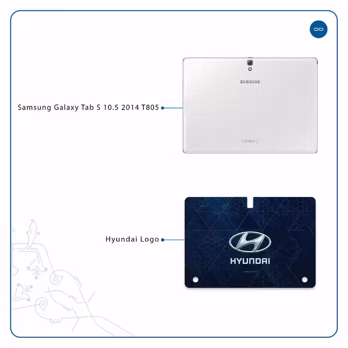 برچسب پوششی ماهوت مدل Hyundai-Logo مناسب برای تبلت سامسونگ Galaxy Tab S 10.5 2014 T805