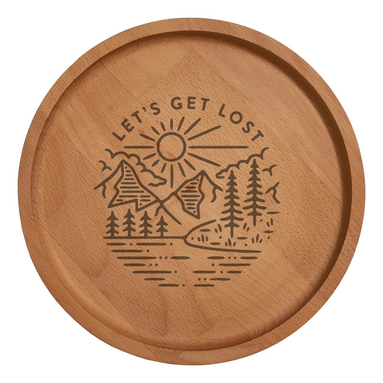 بشقاب چوبی مدل طبیعت 013