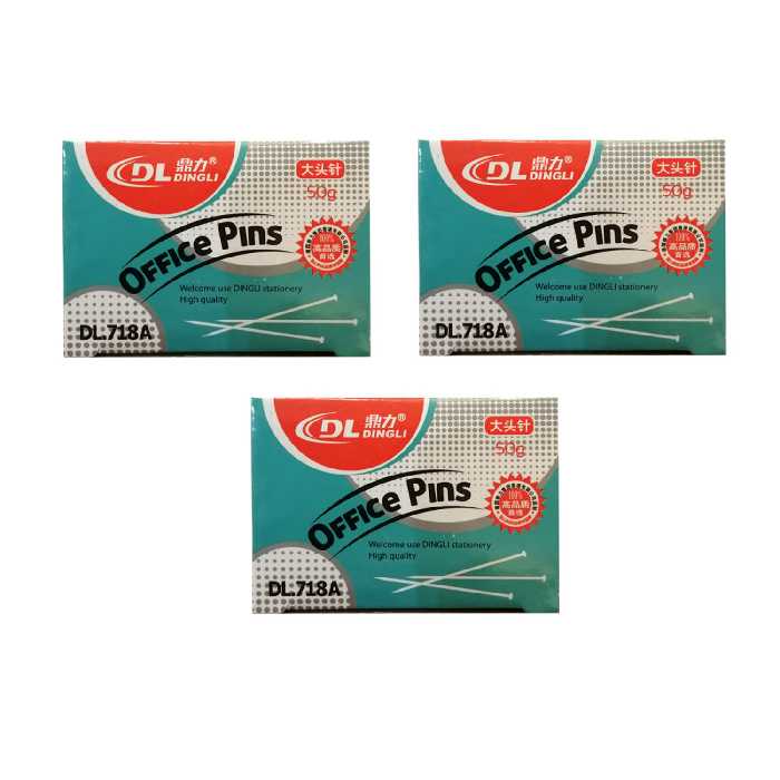 سوزن ته گرد دی ال مدل آفیس پینز بسته 3 عددی