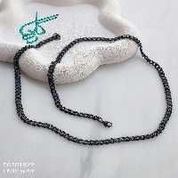 خرید زنجیر استیل مشکی طول 60 سانتیمتر پهنای 4 میلیمتر کیفیت عالی رنگ ثابت کد 1515830 - ردگل