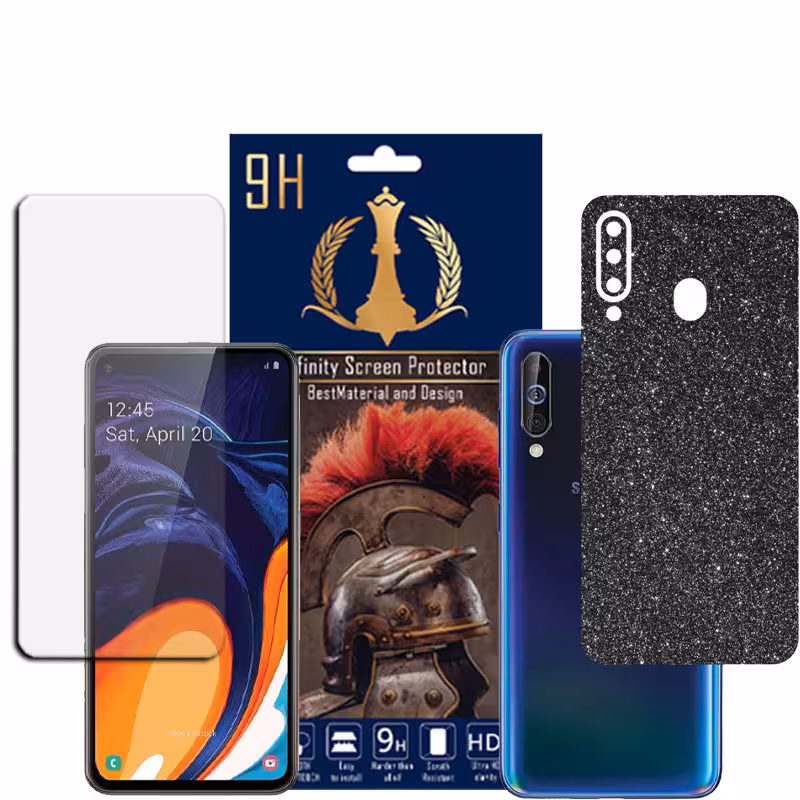 برچسب پوششی اینفینیتی مدل PRO MAX مناسب برای گوشی موبایل سامسونگ GALAXY A60 به همراه محافظ صفحه نمایش