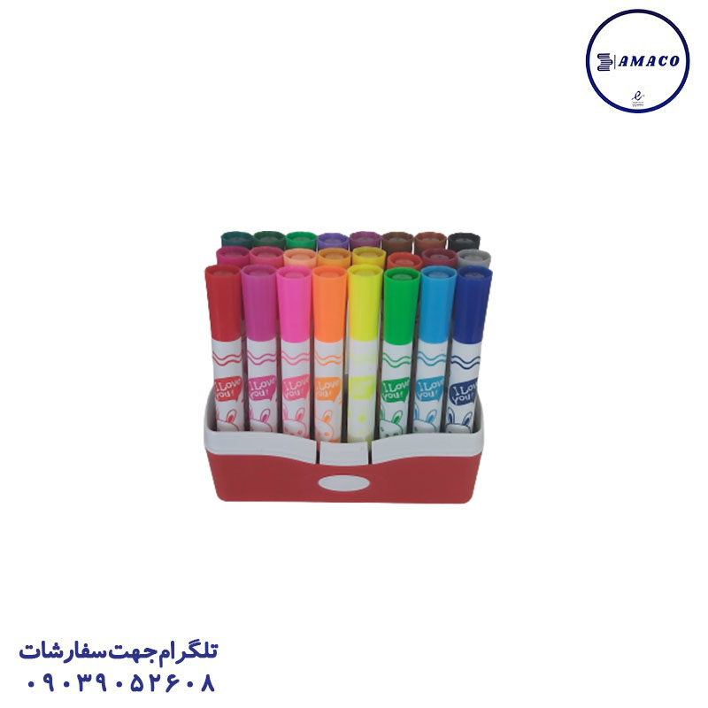 ماژیک 24 رنگ دکمه دار طلقی کد 808