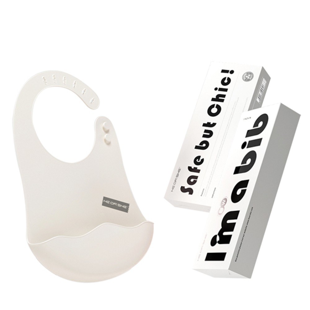 پیشبند سیلیکونی کودک  هی اور شی Heorshe سفید