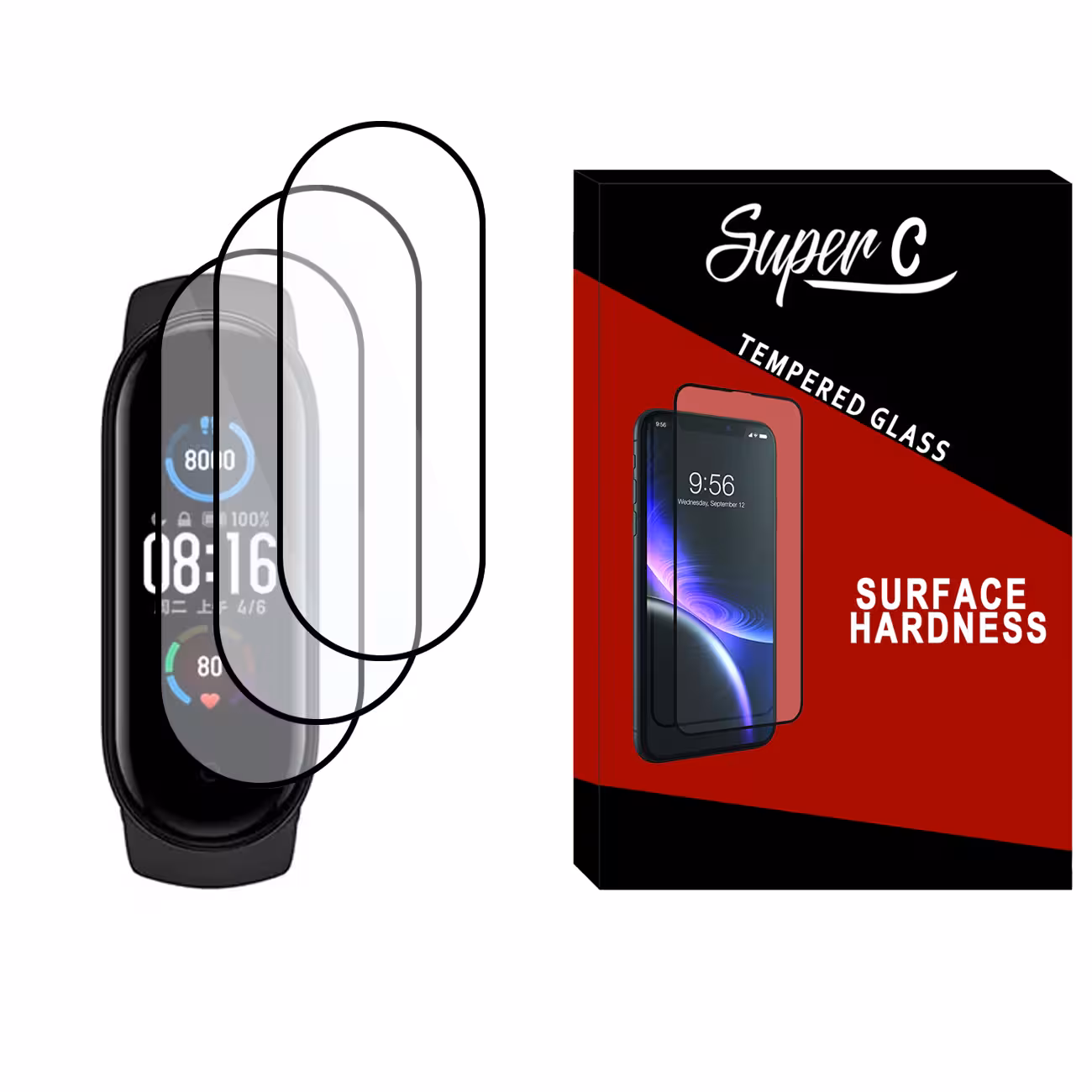 محافظ صفحه نمایش نانو سوپرسی مدل SRC مناسب برای ساعت هوشمند شیائومی Mi Band 6 بسته سه عددی