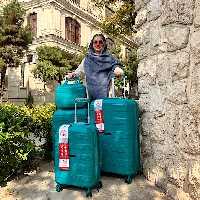 ست چمدان مسافرتی مونزا سبز آبی با زیپ افزایشی