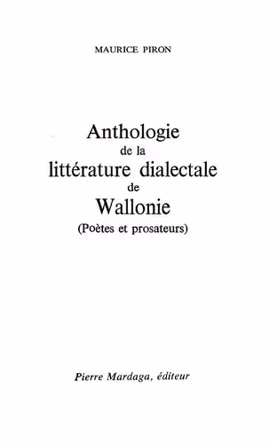 خرید و دانلود نسخه کامل کتاب Anthologie de la littérature dialectale wallonne