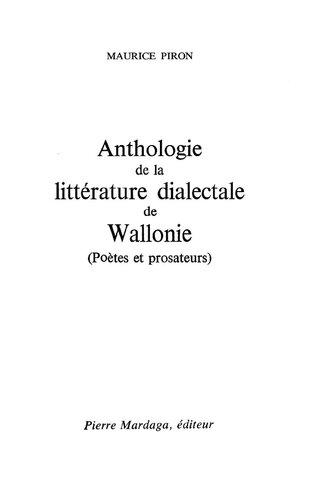 خرید و دانلود نسخه کامل کتاب Anthologie de la littérature dialectale wallonne