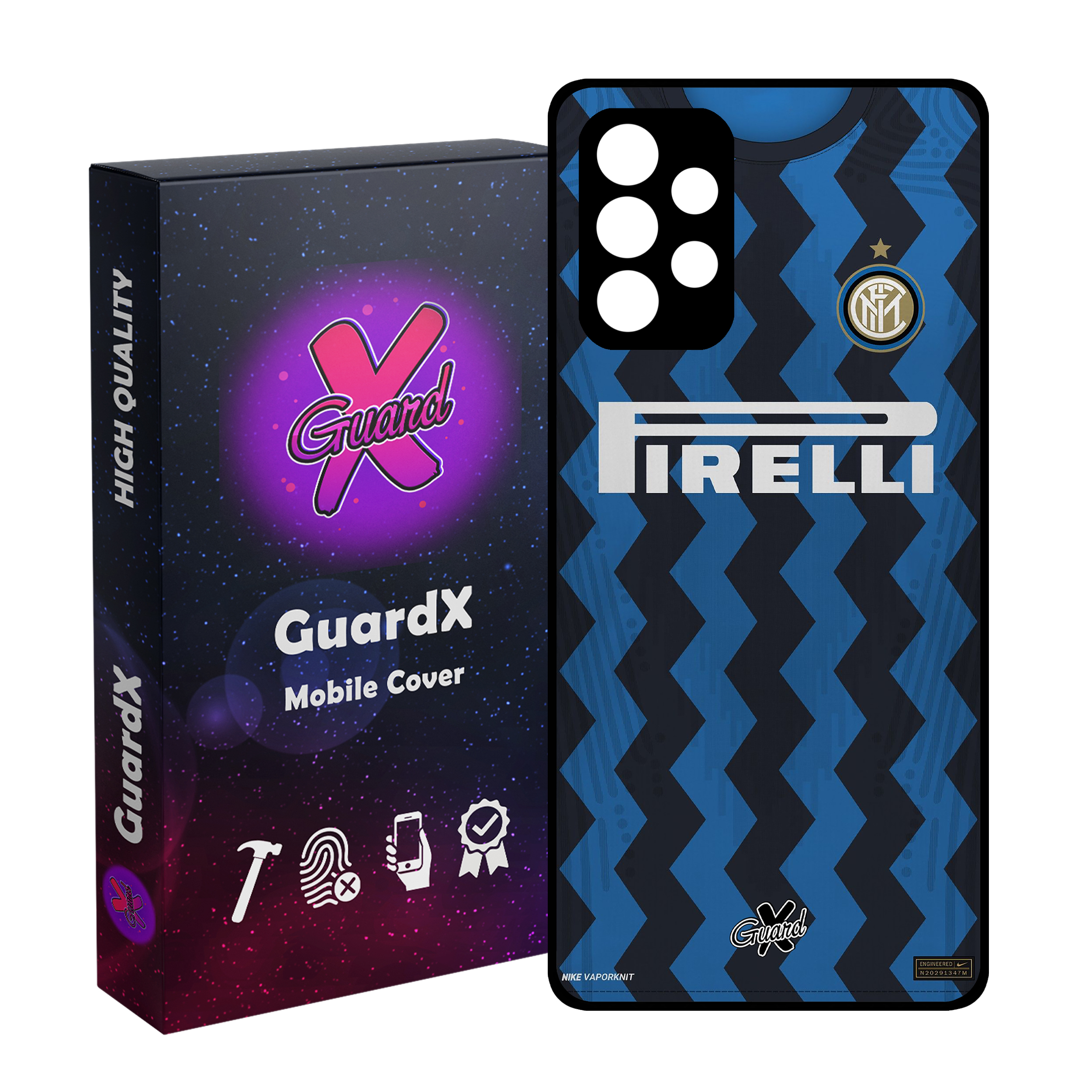 کاور گارد ایکس طرح اینتر میلان مدل Glass10236 مناسب برای گوشی موبایل سامسونگ Galaxy A52s