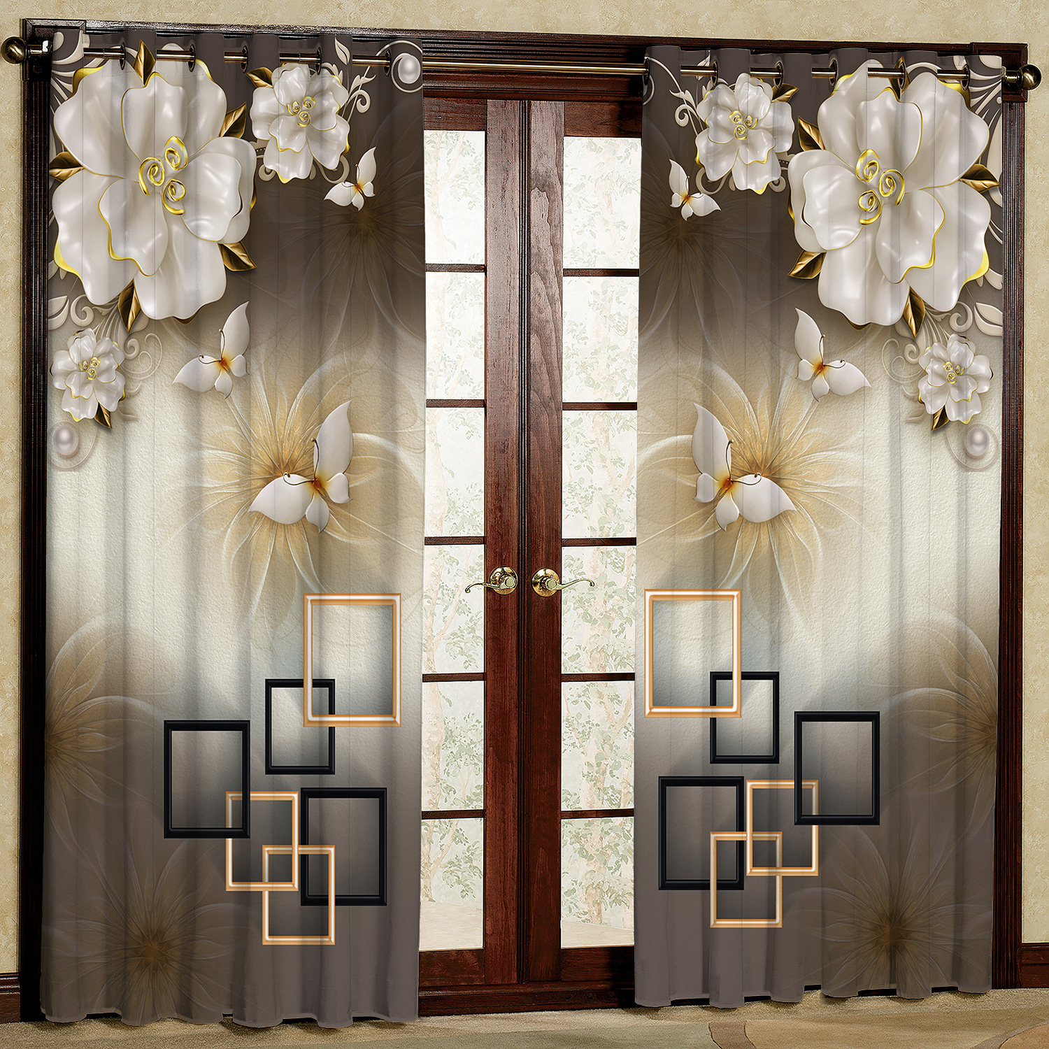   پرده مدل طرح دار هازان پانچی کد 4742 سایز 140x200 سانتی متر