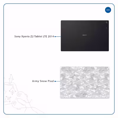 برچسب پوششی ماهوت مدل Army-Snow-Pixel مناسب برای تبلت سونی Xperia Z2 Tablet LTE 2014