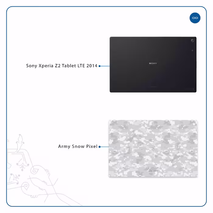 برچسب پوششی ماهوت مدل Army-Snow-Pixel مناسب برای تبلت سونی Xperia Z2 Tablet LTE 2014