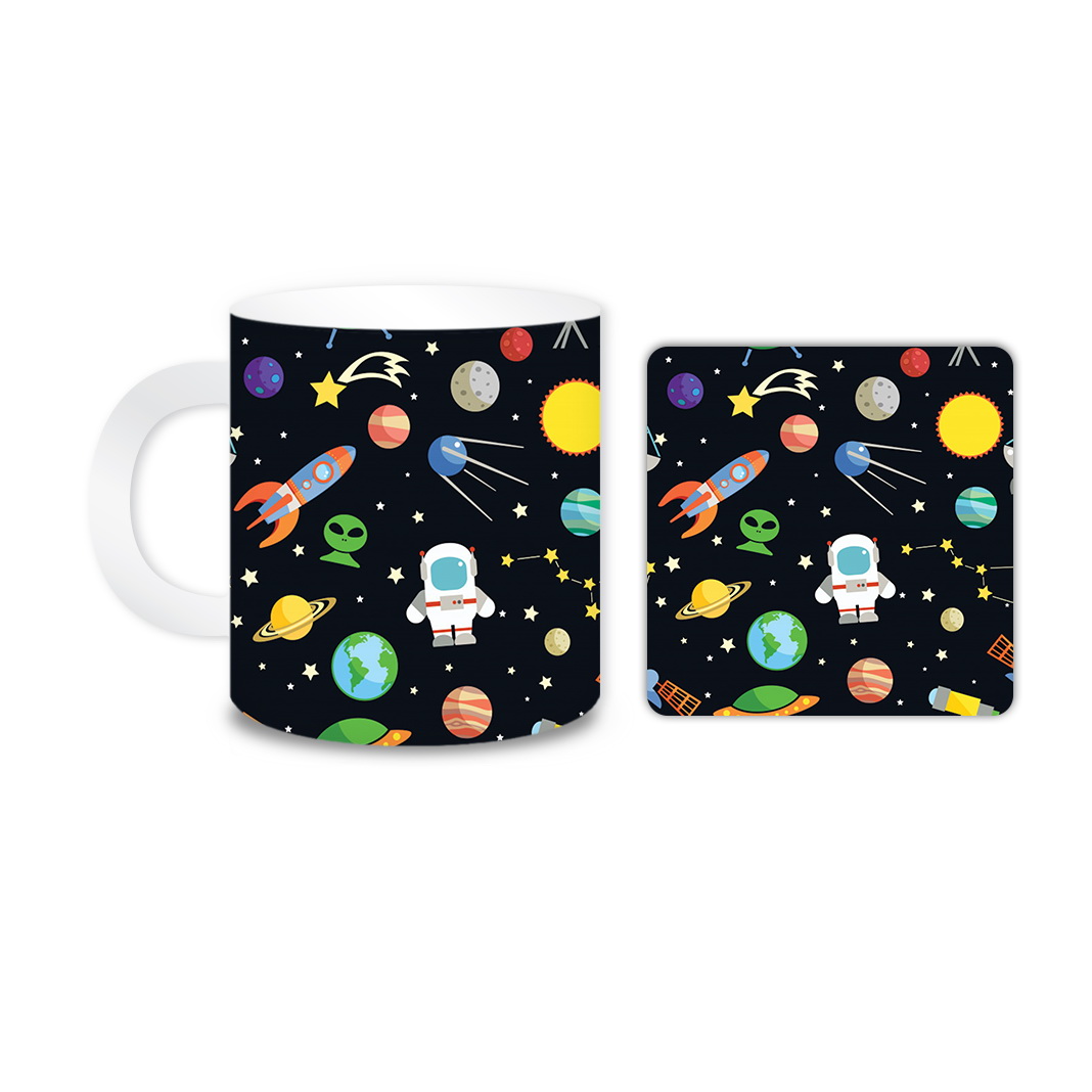 ماگ مدل فضا کد 412 به همراه زیر لیوانی