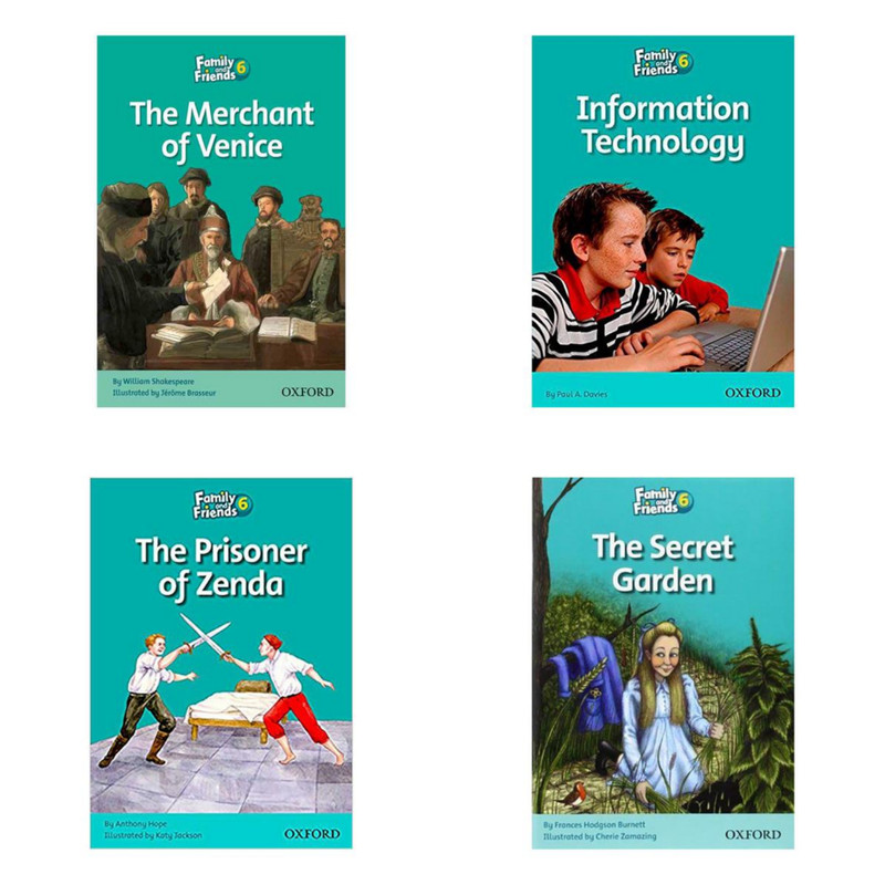 کتاب Family and Friends Readers 6 اثر جمعی از نویسندگان انتشارات Oxford چهار جلدی 