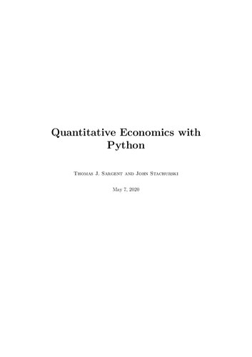 خرید و دانلود نسخه کامل کتاب Quantitative Economics with Python