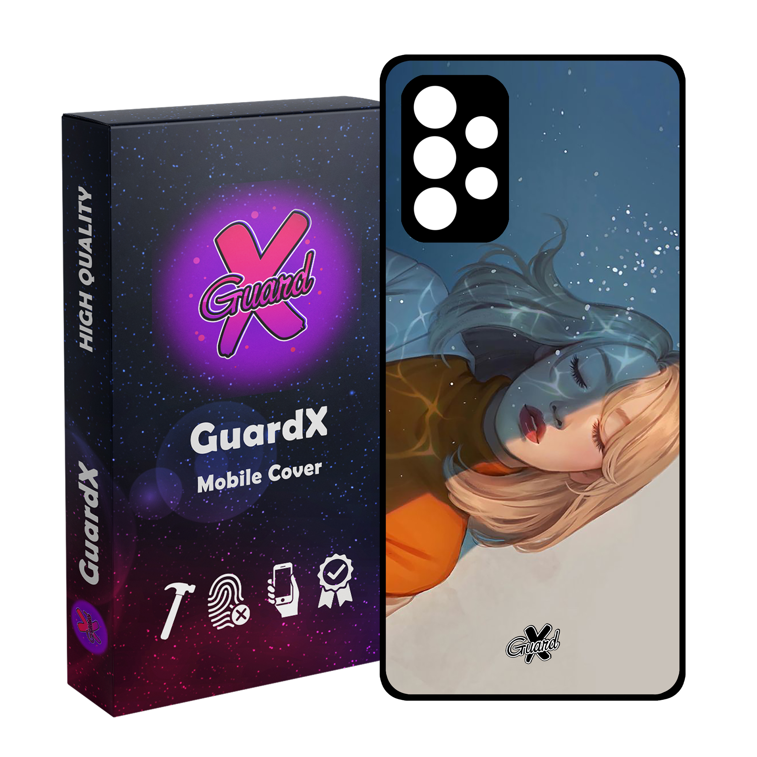 کاور گارد ایکس طرح Girl مدل Glass10013 مناسب برای گوشی موبایل سامسونگ Galaxy A72