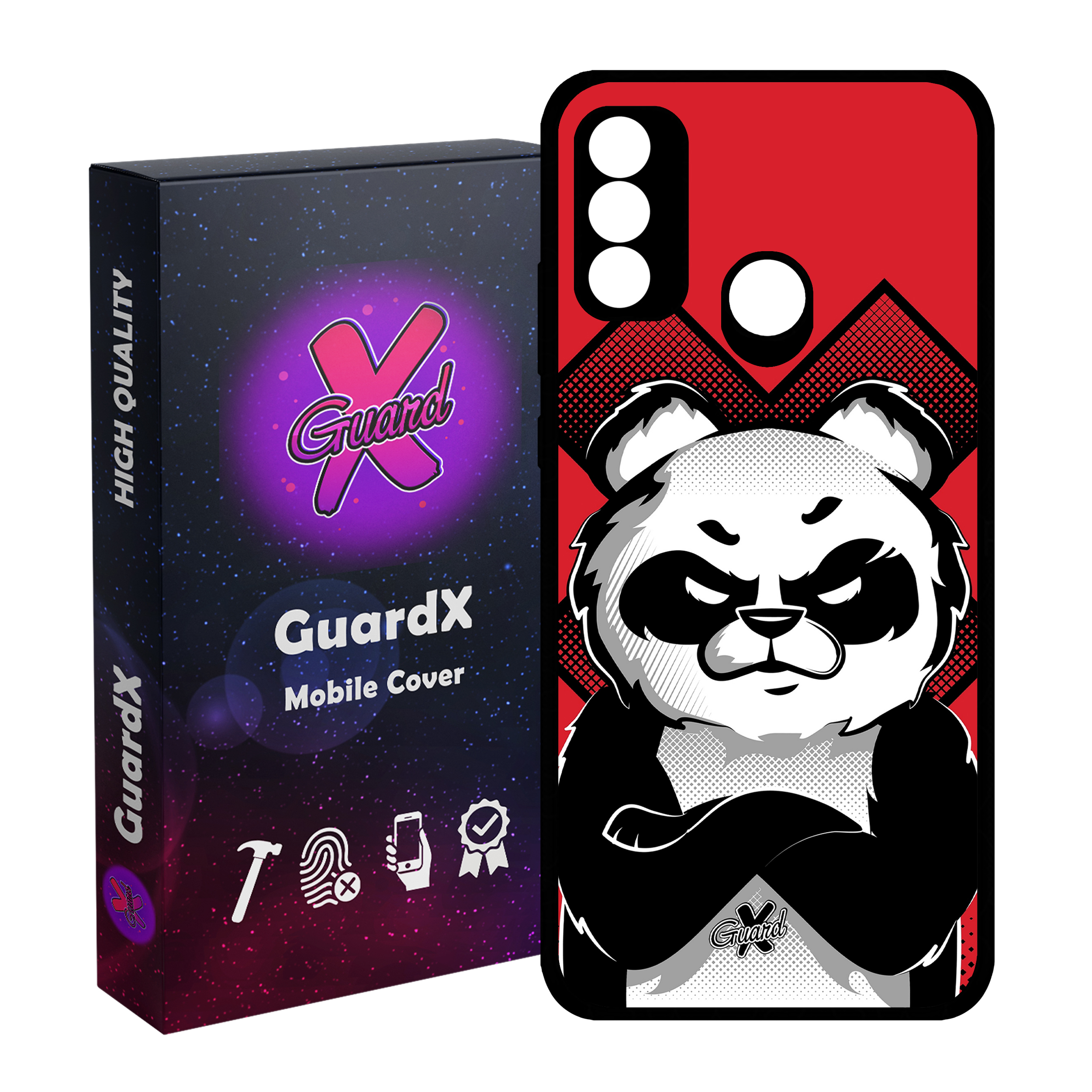 کاور گارد ایکس طرح Panda مدل Glass10301 مناسب برای گوشی موبایل هوآوی P Smart 2020