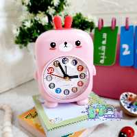 ساعت رومیزی طرح جوجه رنگ صورتی