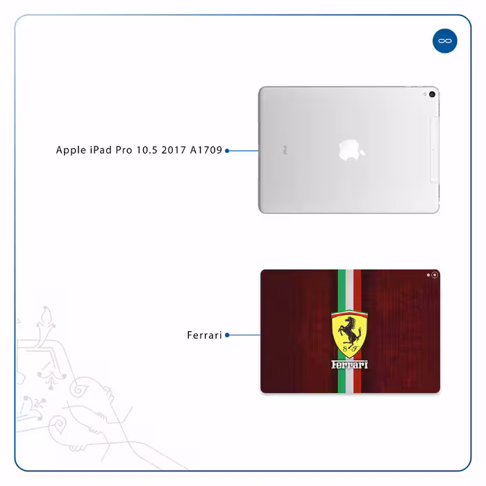 برچسب پوششی ماهوت مدل Ferrari مناسب برای تبلت اپل iPad Pro 10.5 2017 A1709