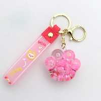 سرکلیدی شیشه ای آویز کیف آکواریومی جای پای گربه صورتی 33854