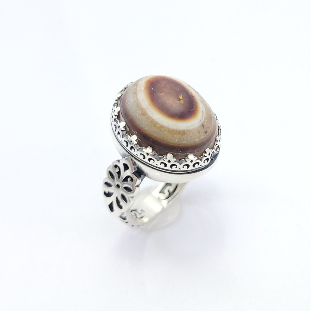 انگشتر نقره مردانه عقیق سه پوست کد 45137