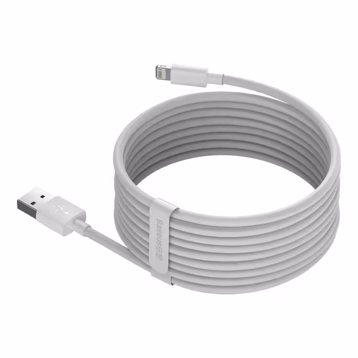 کابل تبدیل USB به لایتنینگ باسئوس مدل ka طول 1.5 متر  بسته دو عددی