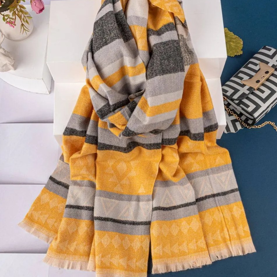 شال موهر وارداتی زرد
