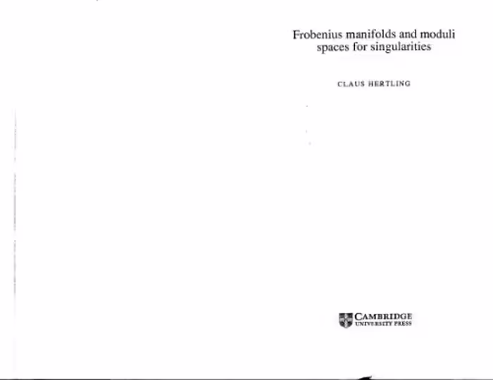 خرید و دانلود نسخه کامل کتاب Frobenius manifolds and moduli spaces for singularities