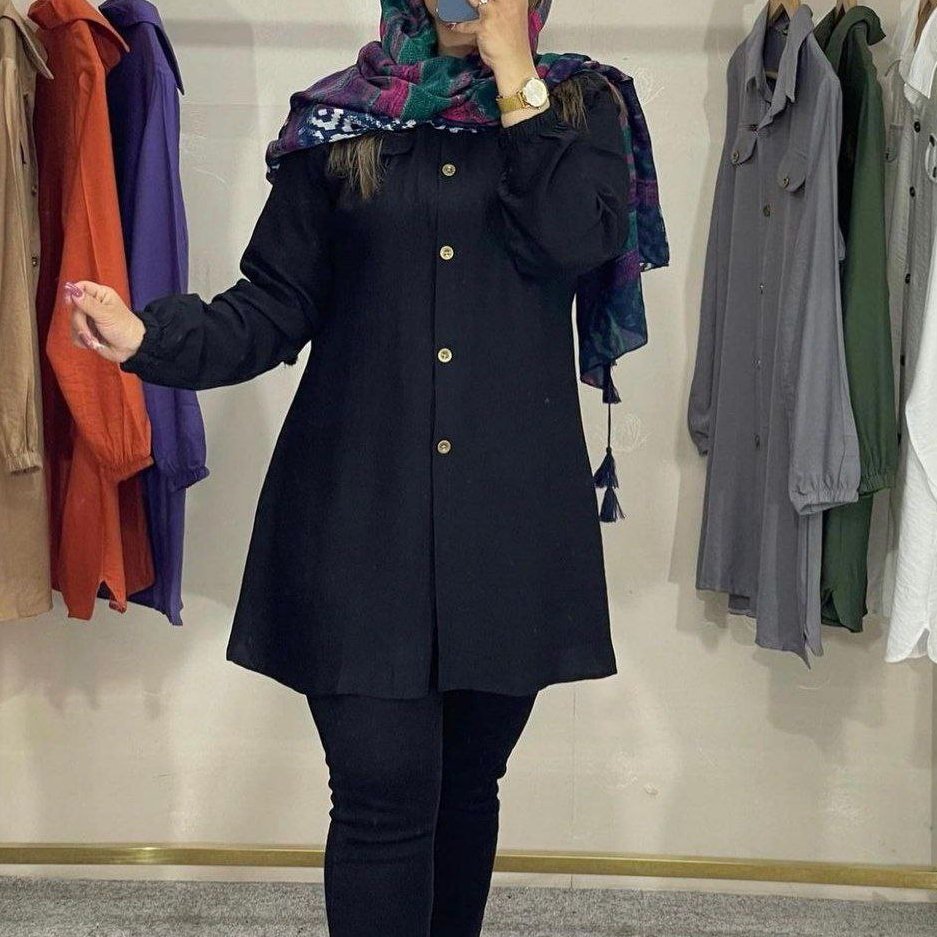 مانتو ابروبادی مشکی محرمی