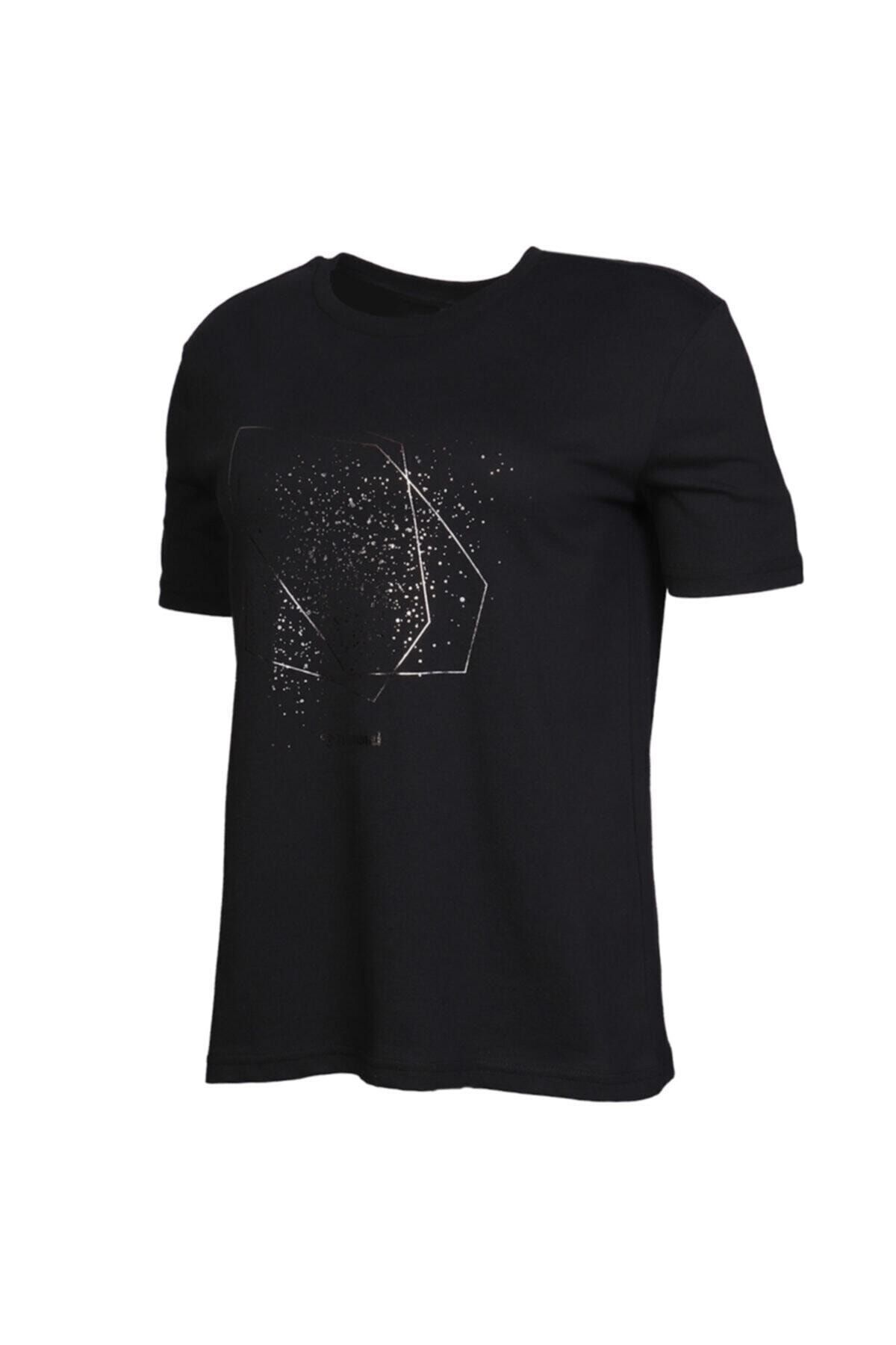 تی شرت ورزشی مشکی زنانه سیاه آستین کوتاه Dalla T shirt hummel