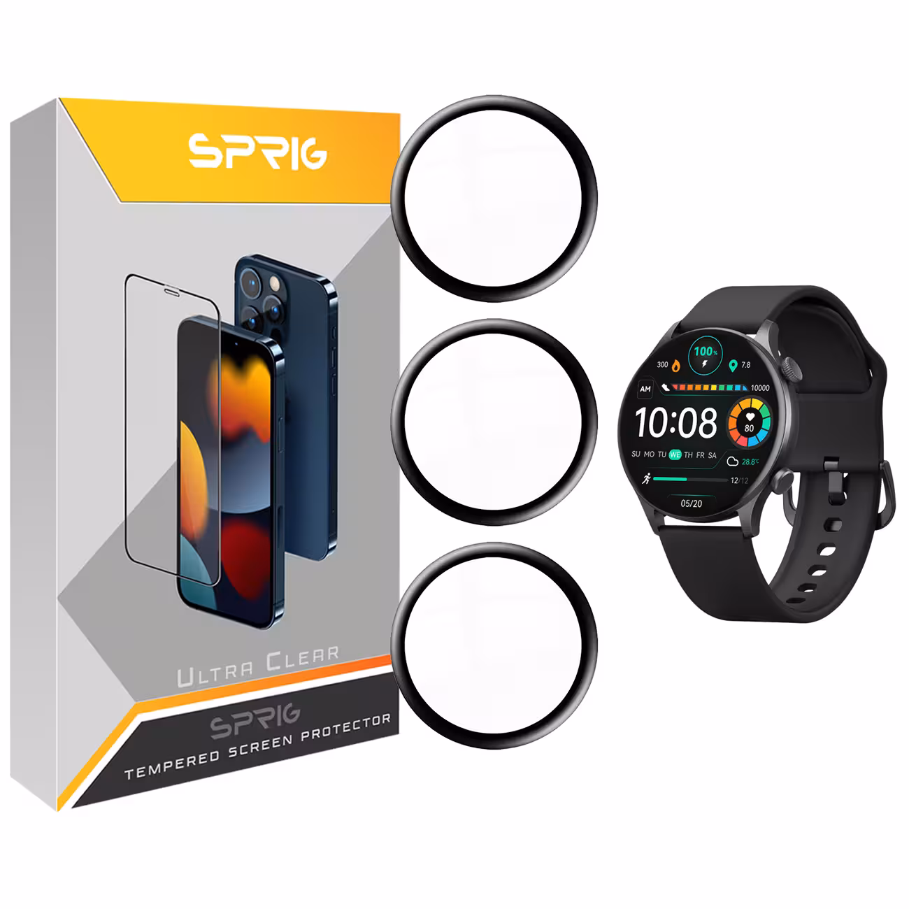 محافظ صفحه نمایش نانو اسپریگ مدل SPG مناسب برای ساعت هوشمند شیائومی Solar Plus بسته سه عددی