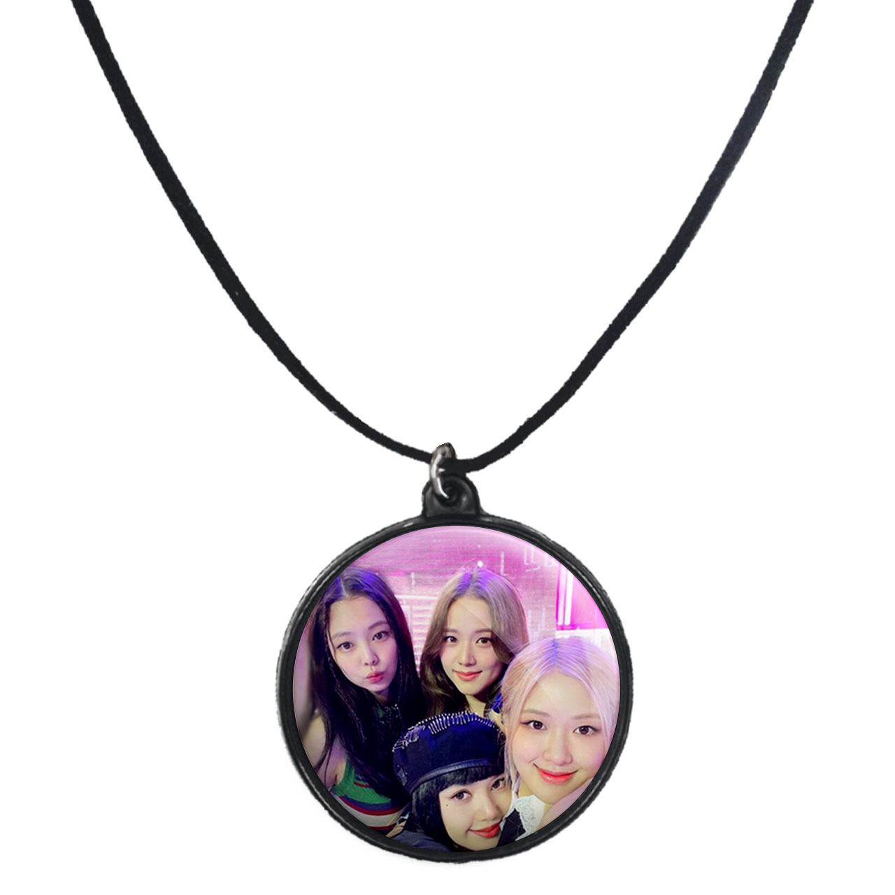 گردنبند پرمانه طرح بلک پینک کد pmb.17770 مدل دو طرفه