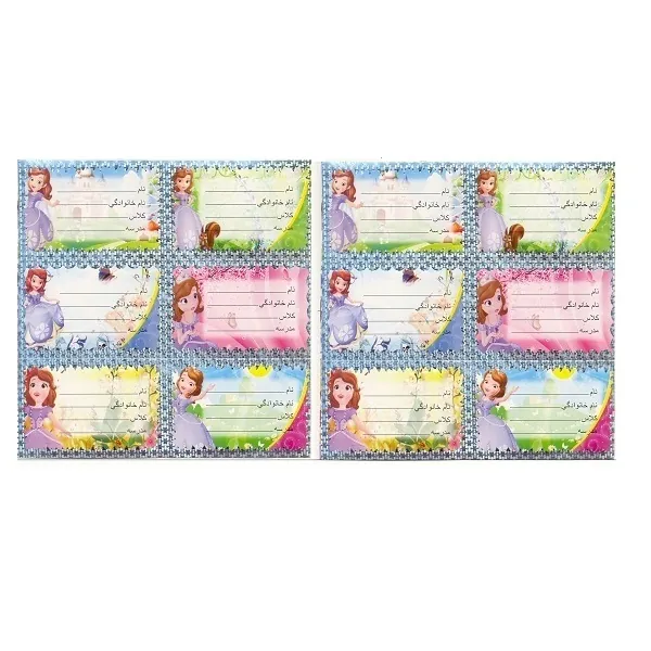 برچسب طرح نام و کلاس مدل کارتونی بسته 2 عددی