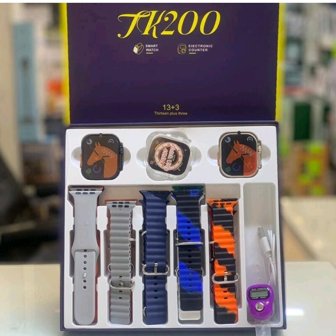 پک دو عدد ساعت هوشمند اولترا با 13 بند و ذکر شما مدل Tk200