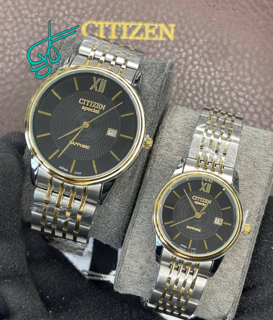 خرید ست ساعت زنانه و مردانه سیتیزن اسپشیال کیفیت عالی رنگ ثابت موتور ژاپن کد 2115946 - ردگل