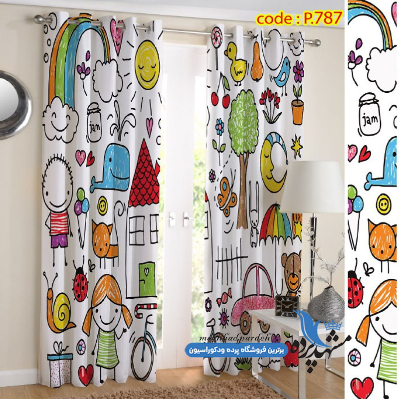 پرده پانچ کودکانه طرح نقاشی کد p-787