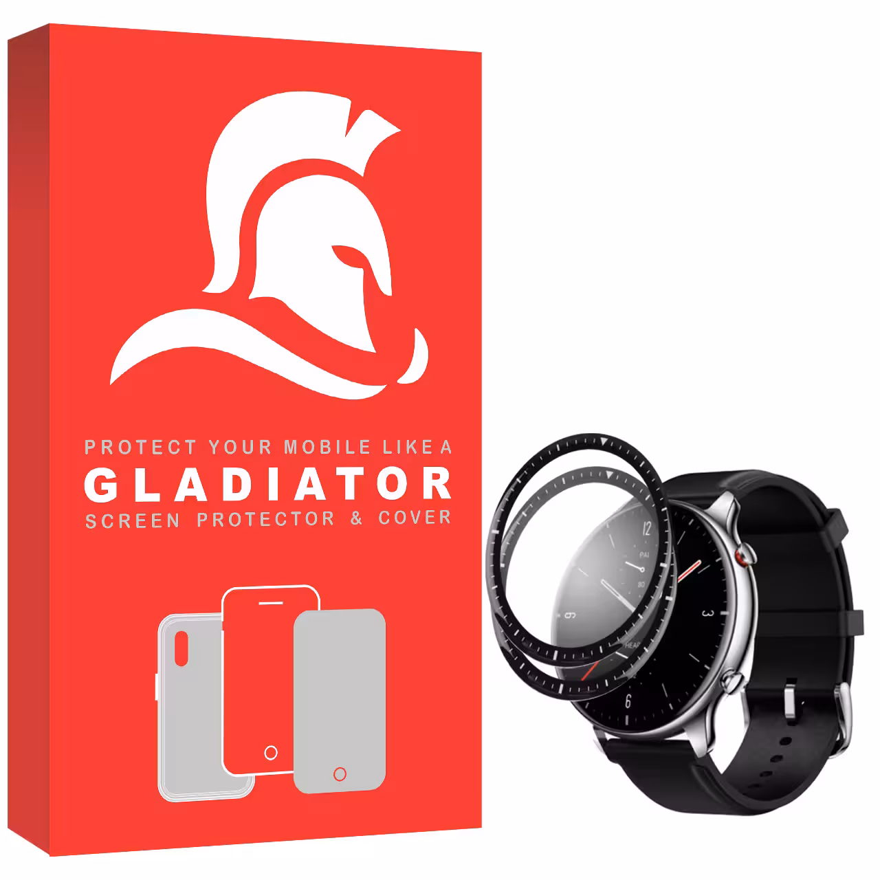محافظ صفحه نمایش گلادیاتور مدل GWP2000 مناسب برای ساعت هوشمند شیایومی Amazfit GTR 2 بسته دو عددی