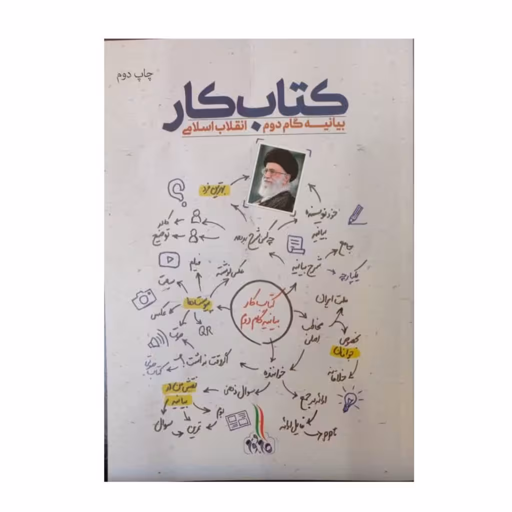 کتاب کاربیانیه گام دوم انقلاب اسلامی  انتشارات شهیدکاظمی وزیری شومیز200صفحه دورنگ 