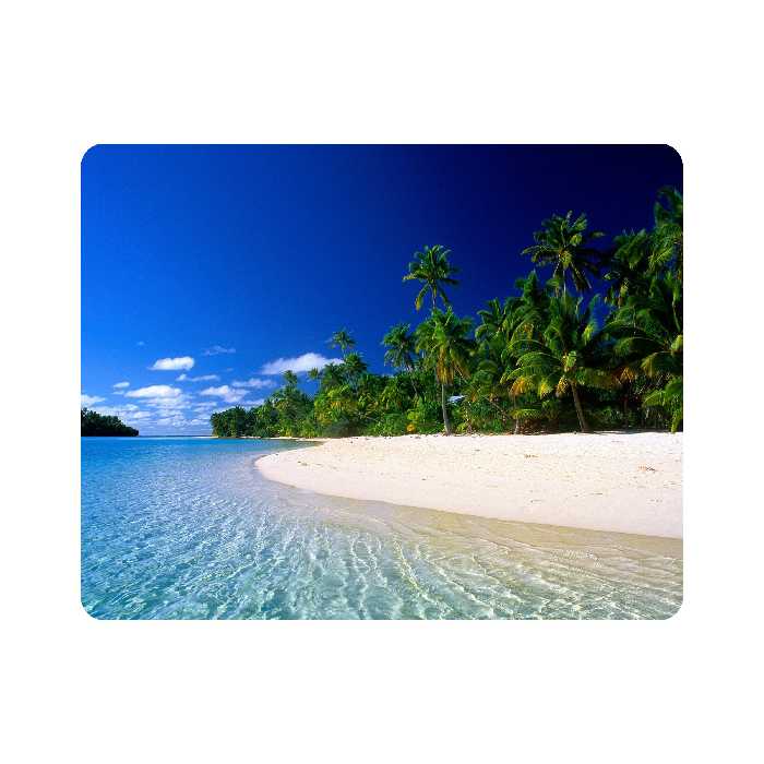 ماوس پد اطلس آبی طرح دریا و ساحل و درخت  مدل T7600