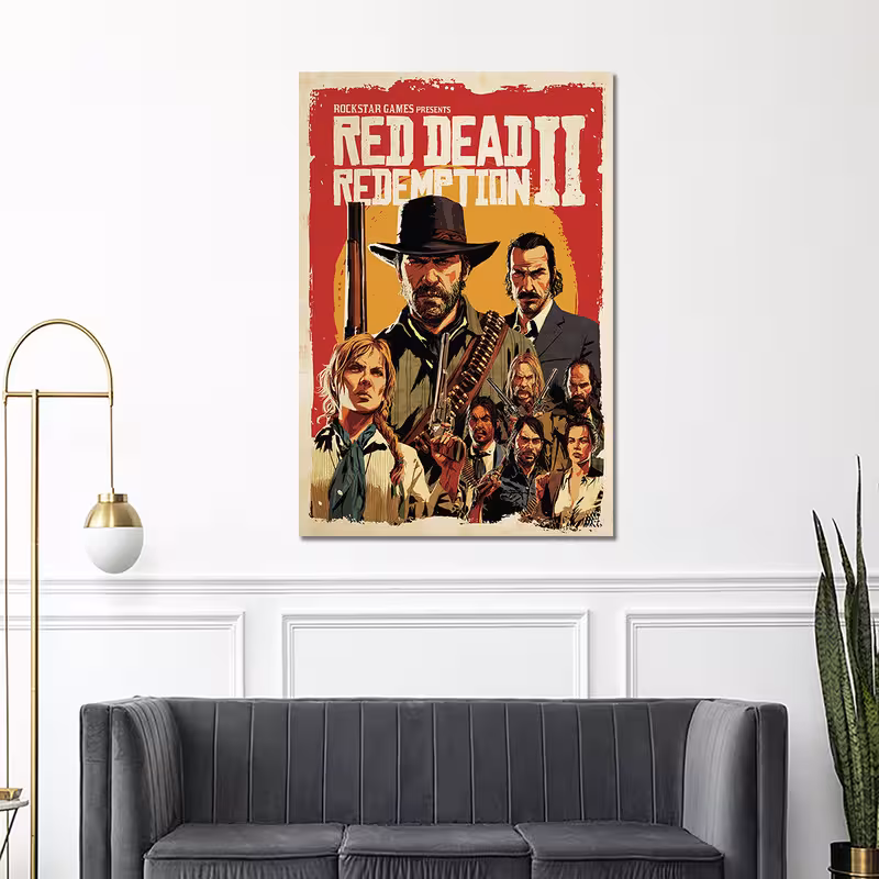 تابلو شاسی مدل رد دد ریدمپشن Red Dead Redemption کد GA1002 | دنیای قاب