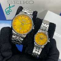 خرید ست ساعت كلاسيك زنانه و مردانه سيكو گرند موتور ژاپن کیفیت عالی رنگ ثابت کد 2116691 - ردگل