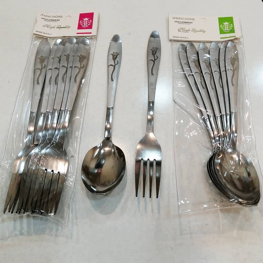 قاشق چنگال طرح گل میخک
