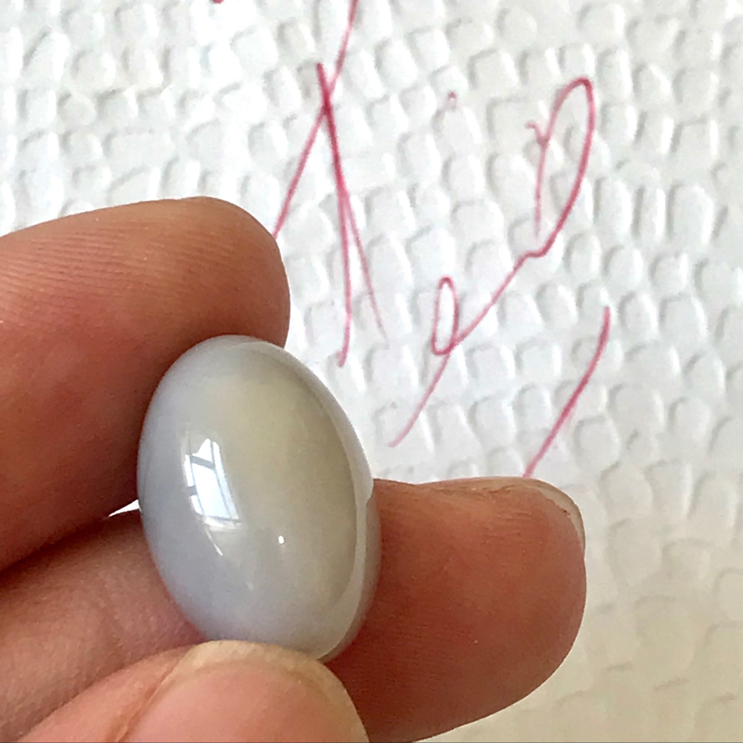 نگین عقیق سفید دخانی یا دودی انگشتری 